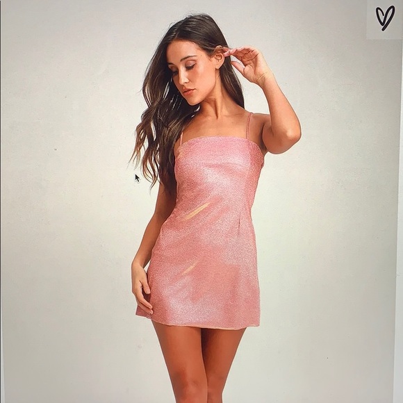 Lulus Dresses & Skirts - LULUS Galaxy of Glam Pink Sparkly Mini Dress